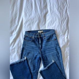Madewell Cali Boot raw hem jeans